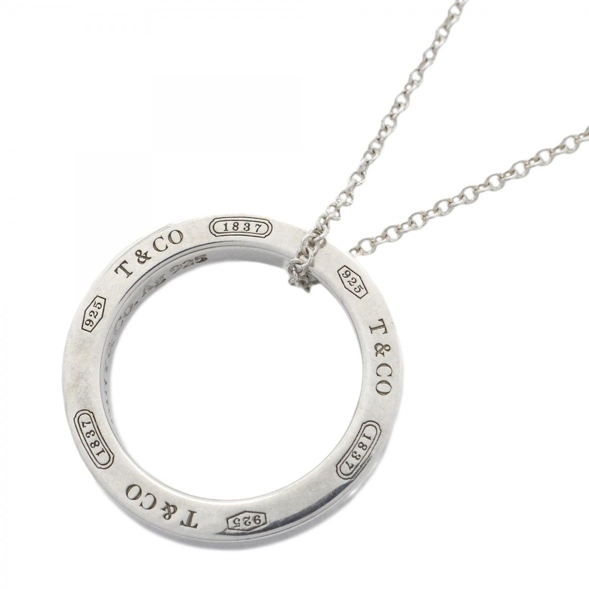 6jab0036】ティファニー ネックレス 1837/サークル シルバー925【中古