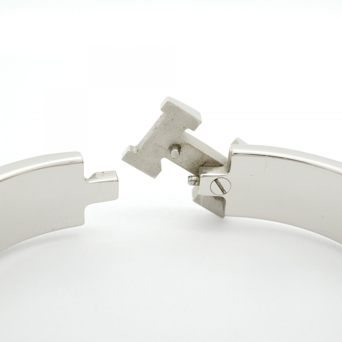 6jab0037】エルメス バングル クリッククラックPM メタル シルバー