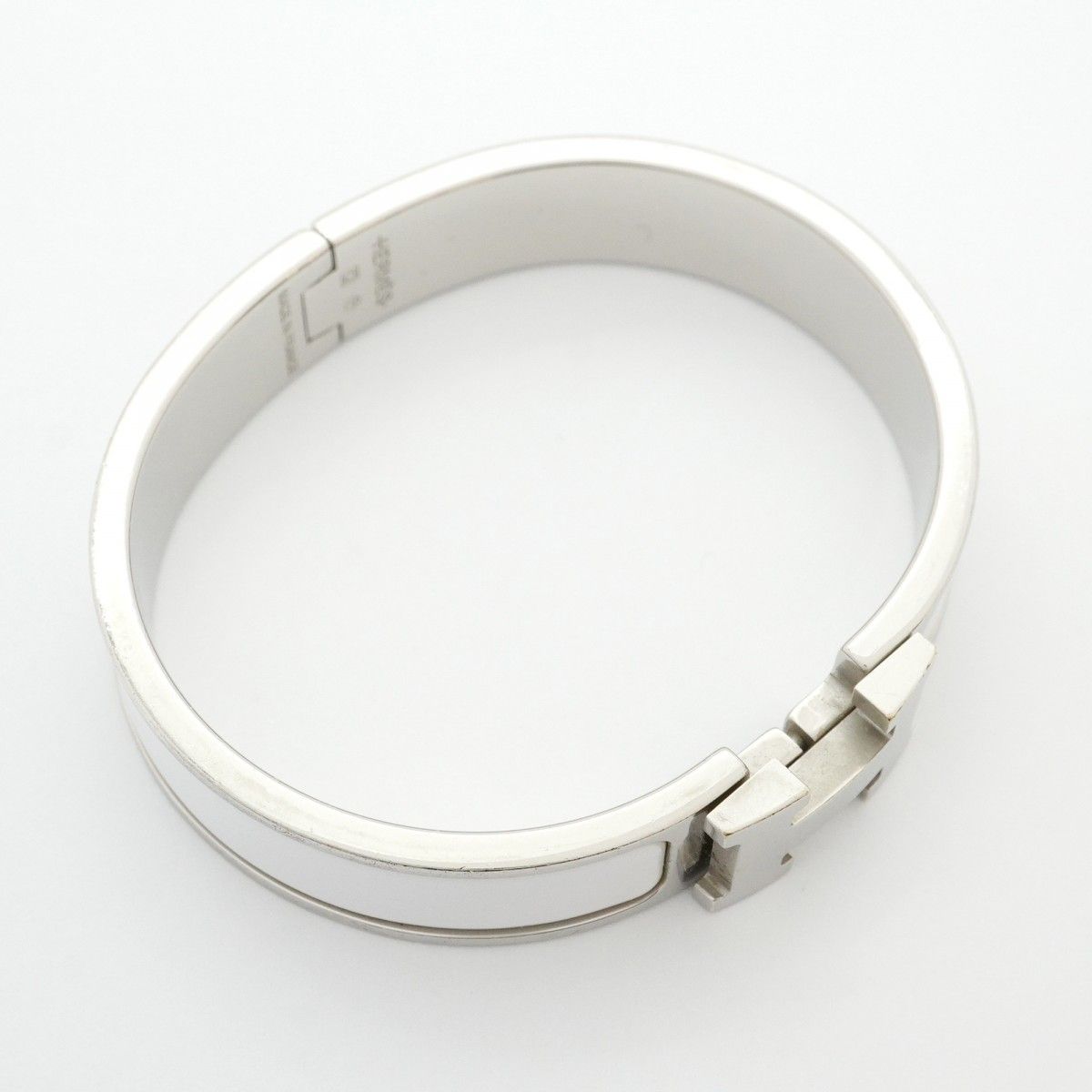 6jab0037】エルメス バングル クリッククラックPM メタル シルバー