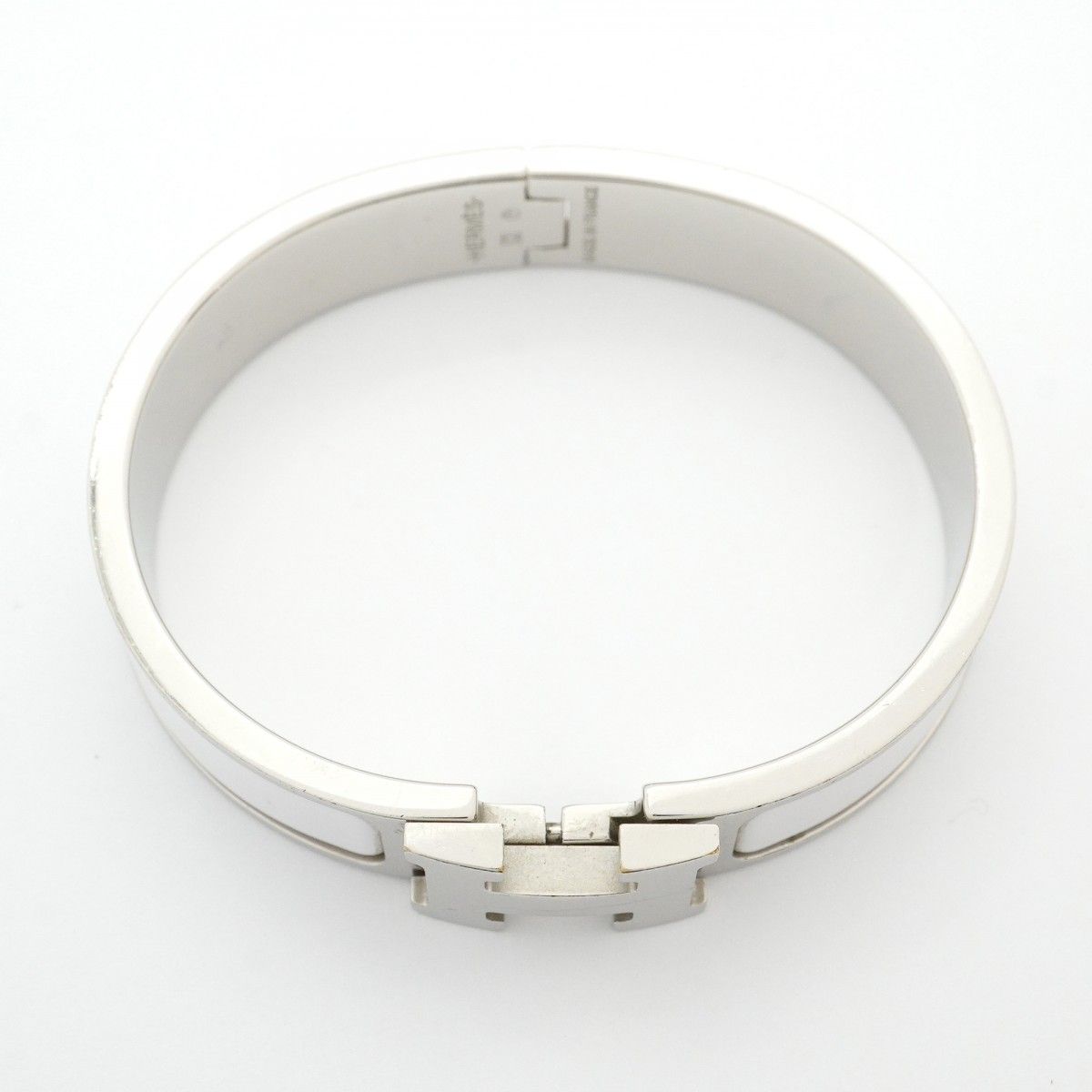 【HERMES 】エルメス バングル クリッククラックPMシルバー ホワイトPM 6jab0037】エルメス バングル クリッククラックPM メタル シルバー