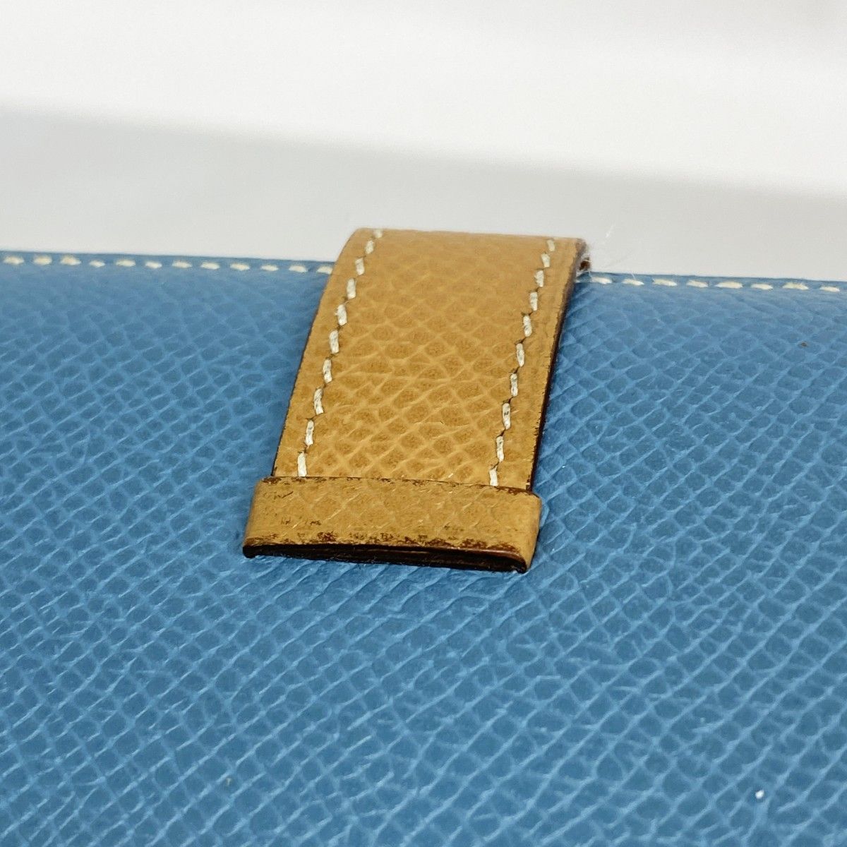 6ab1617】エルメス コインケース ベアンミニ ヴォーエプソン ブルー