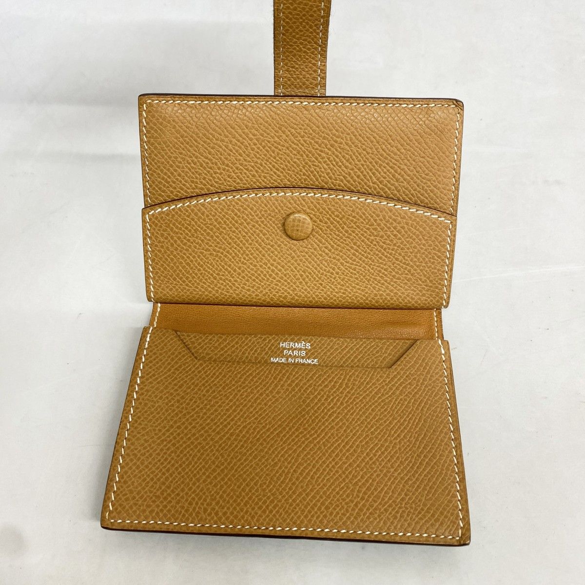 6ab1617】エルメス コインケース ベアンミニ ヴォーエプソン ブルー