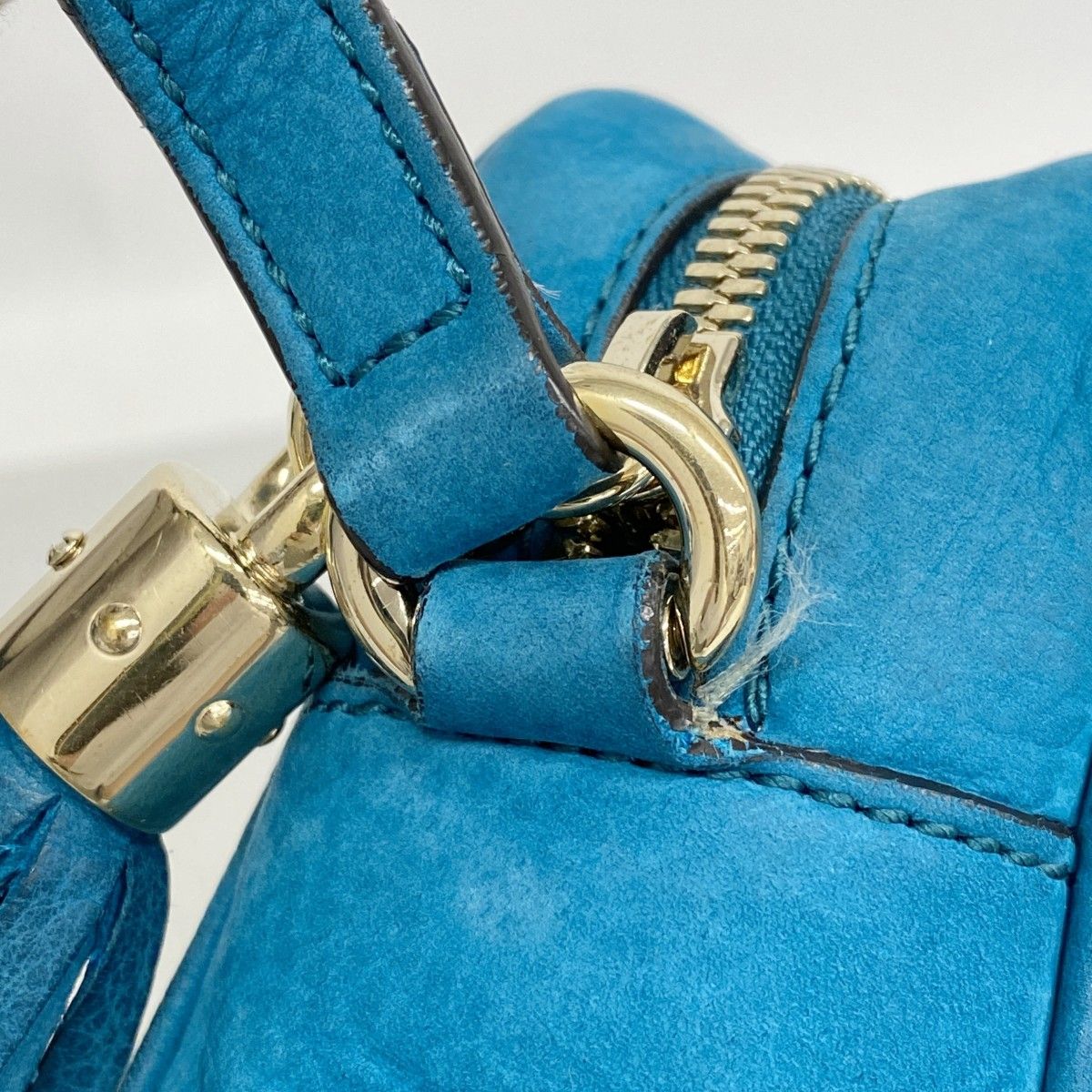 6ac1856】グッチ ショルダーバッグ ソーホー 308364 レザー ブルー