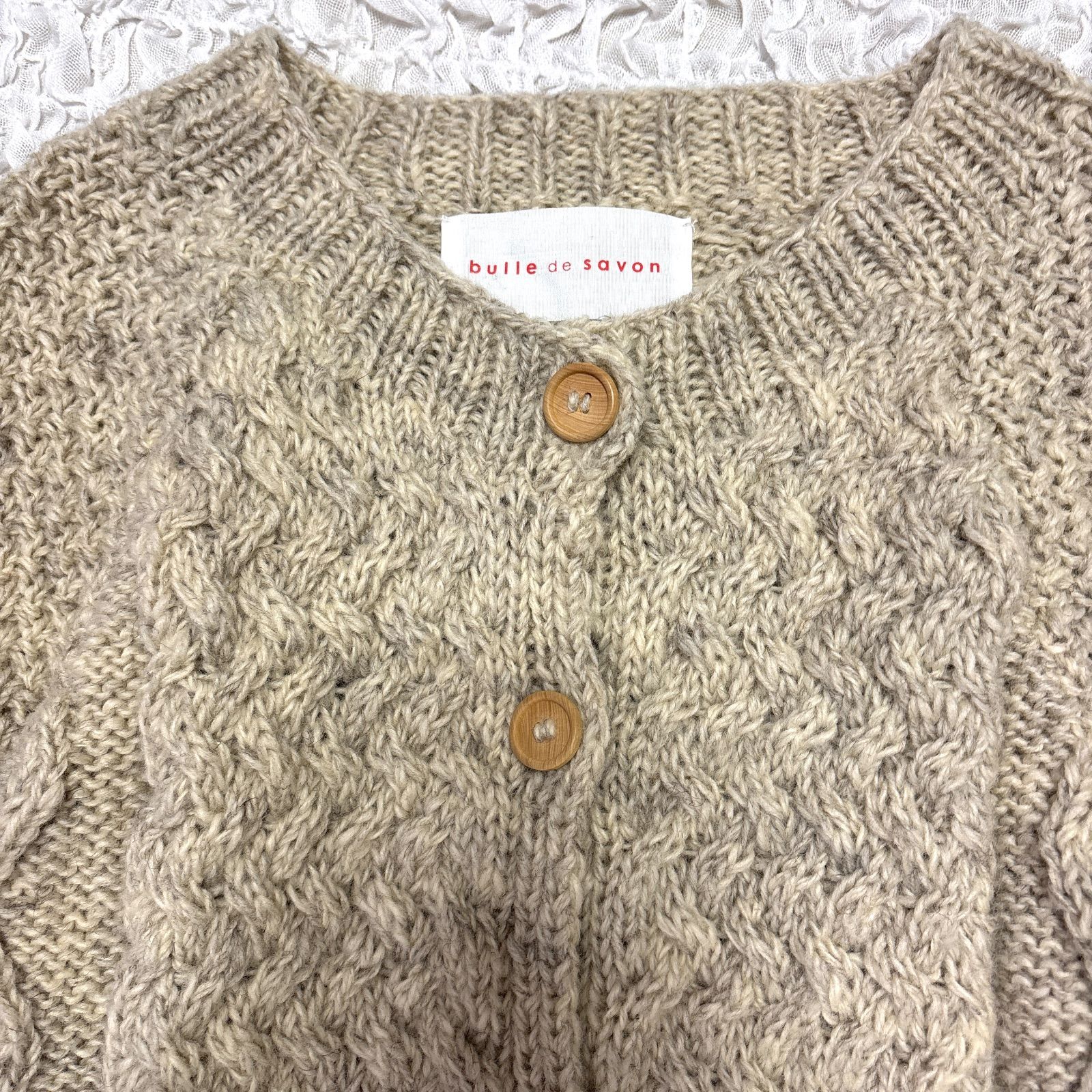 bulle de savon ビュルデサボン ケーブル編み ニット ウール