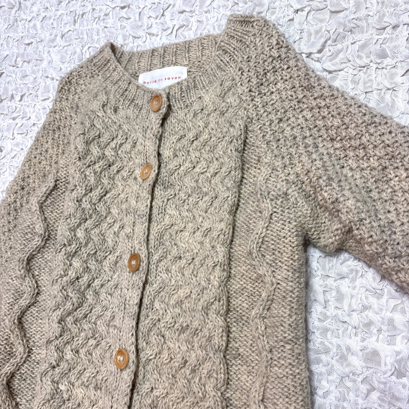 bulle de savon ビュルデサボン ケーブル編み ニット ウール