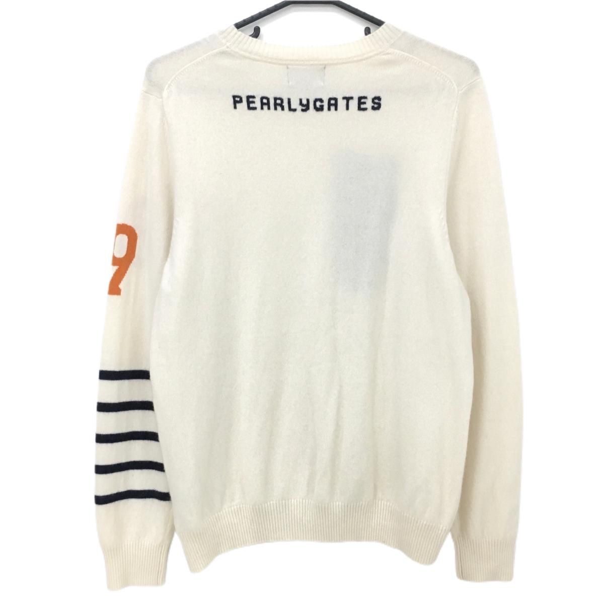 新品 パーリーゲイツ ニット カシミヤ 王冠ロゴ ホワイト Lサイズ（5） 美品】パーリーゲイツ セーター アイボリー カシミヤ100％ ロゴ ニット