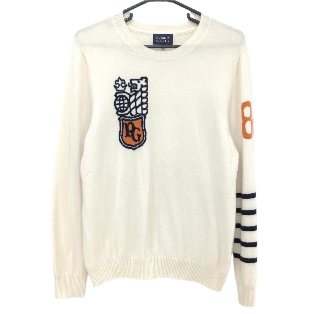 美品】パーリーゲイツ セーター アイボリー カシミヤ100％ ロゴ ニット