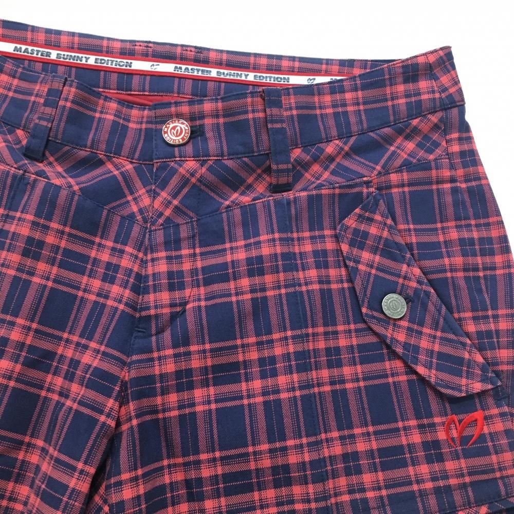 美品】マスターバニー パンツ ネイビー×ピンク チェック 蓄熱裏地