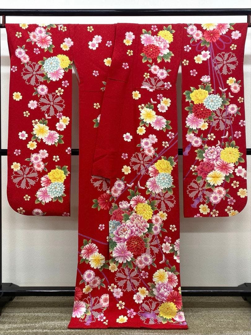 振袖 ラメ刺繍 金駒 銀通し 身丈167cm パールトーン加工済 MO3289 