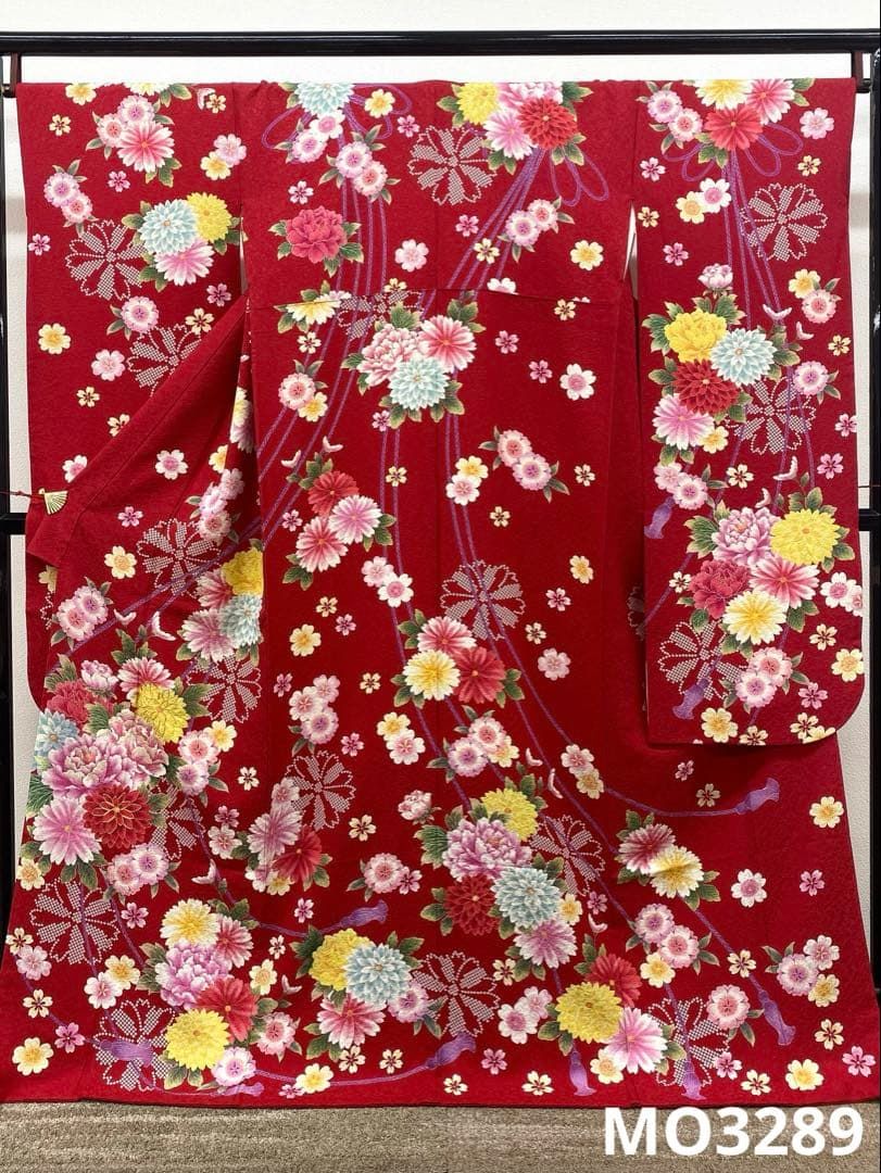 振袖 ラメ刺繍 金駒 銀通し 身丈167cm パールトーン加工済 MO3289 