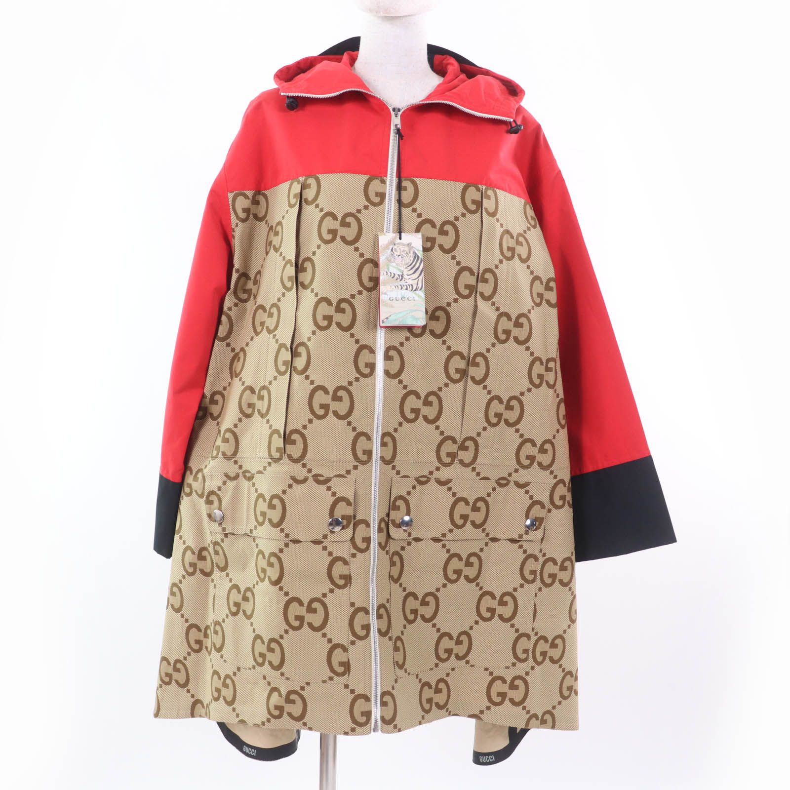 極美品☆GUCCI グッチ 22SS 682981 TIGER コットン100％ GG柄 大判