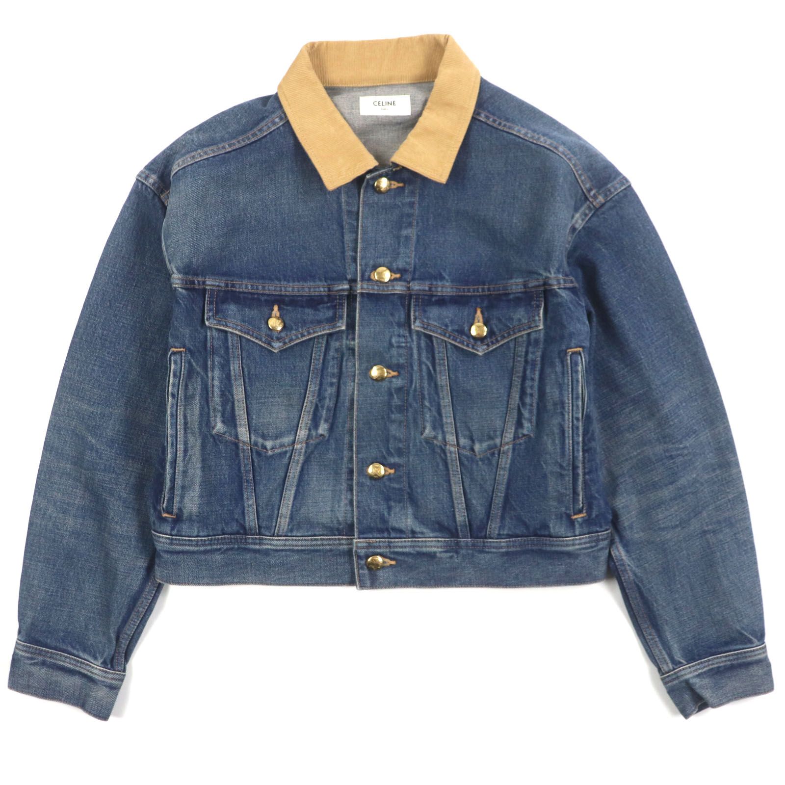 極美品 CELCNE セリーヌ ジャケット 極美品▽CELINE セリーヌ 2Q493365M TRUCKER JACKET コットン100
