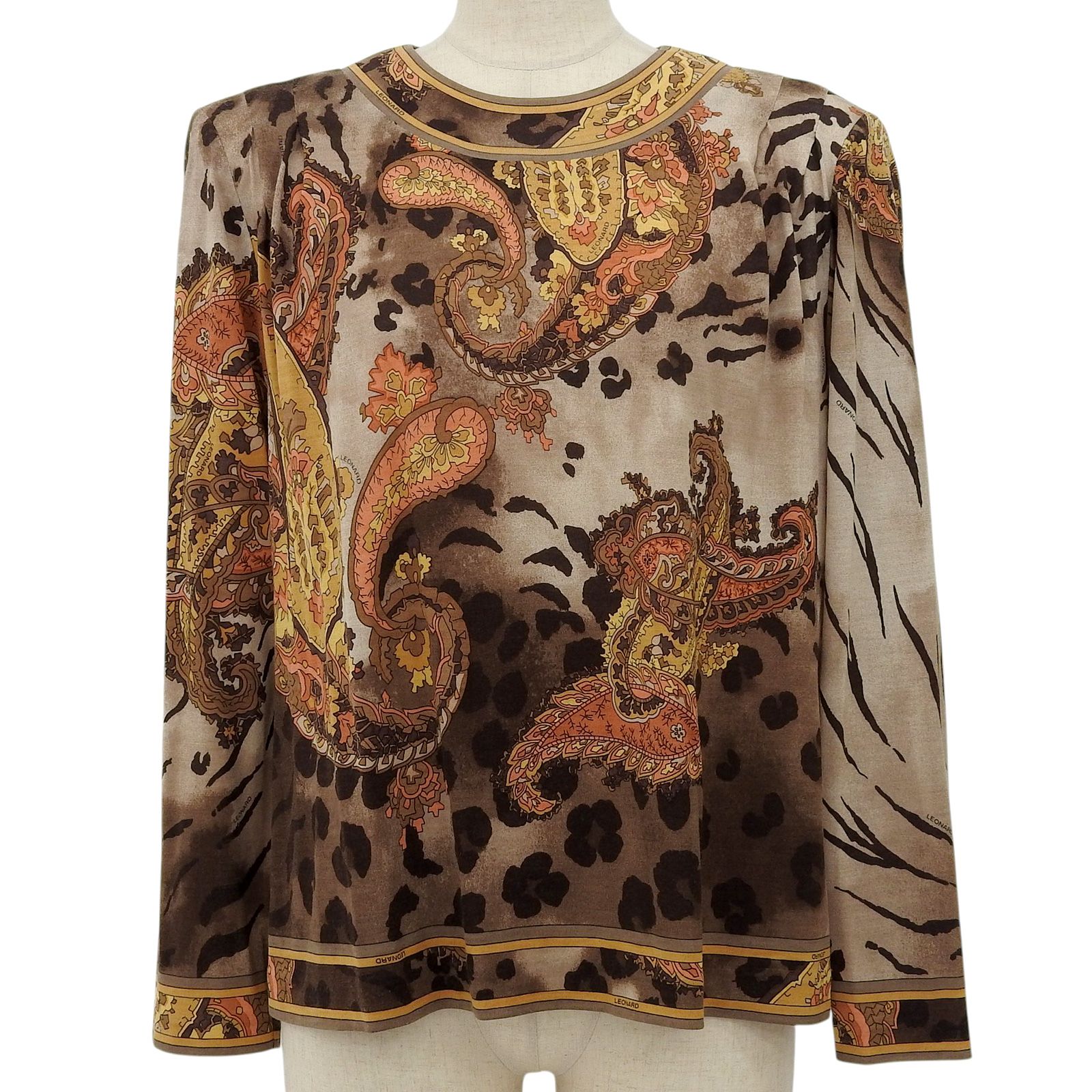 極美品△LEONARD FASHION レオナール ファッション ウール シルク混