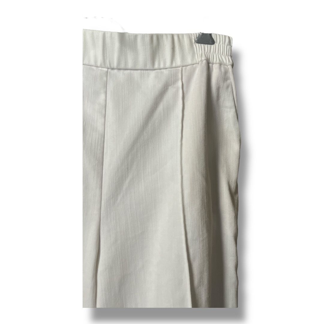 yori ヨリ マリンデニム風 ワイドパンツ ウエストゴム ストレッチ