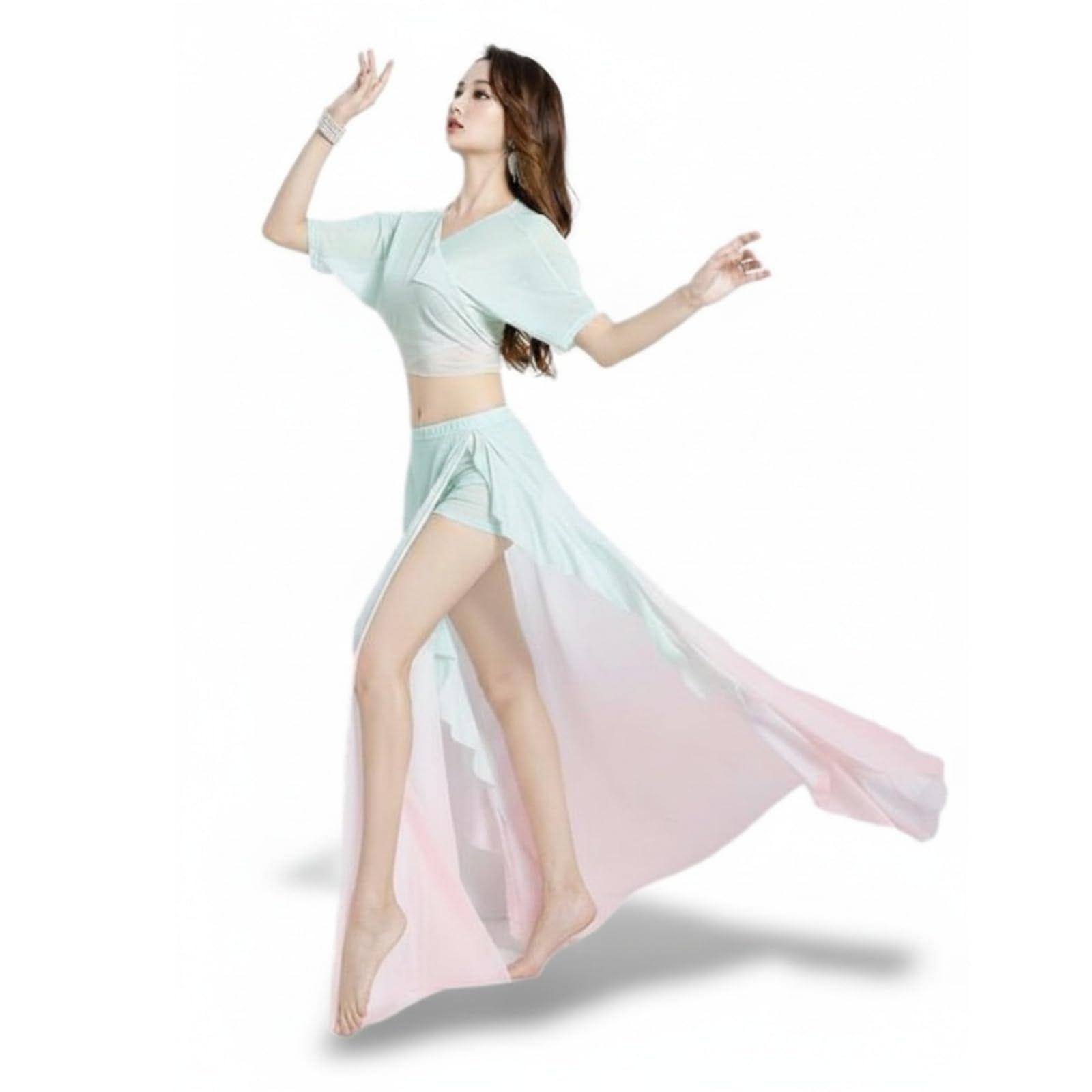SSKRYL] レディース ベリーダンス 衣装 セットアップ スカート 舞台