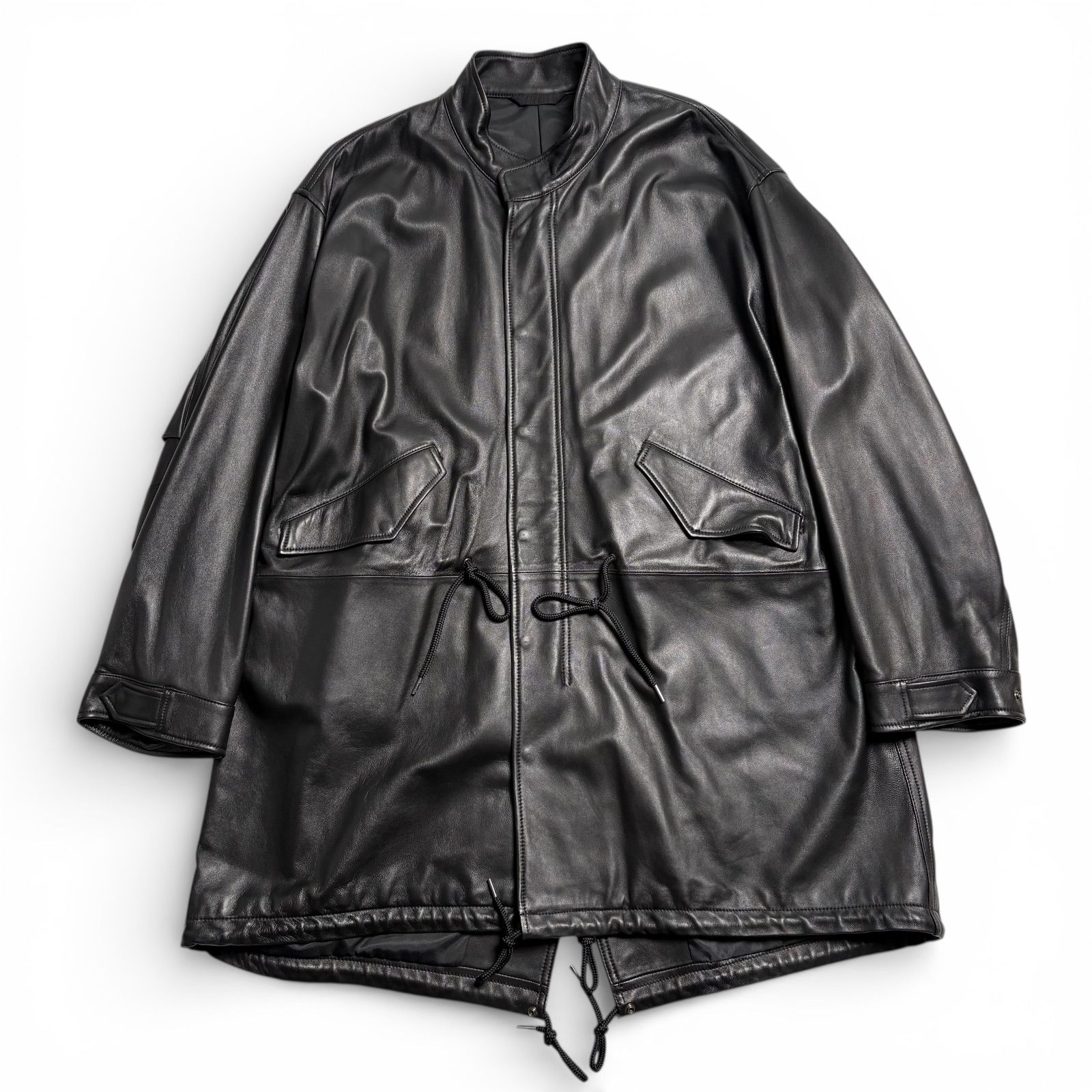 定価8.9万】ADAM ET ROPE レザージャケット モッズコート 黒 L