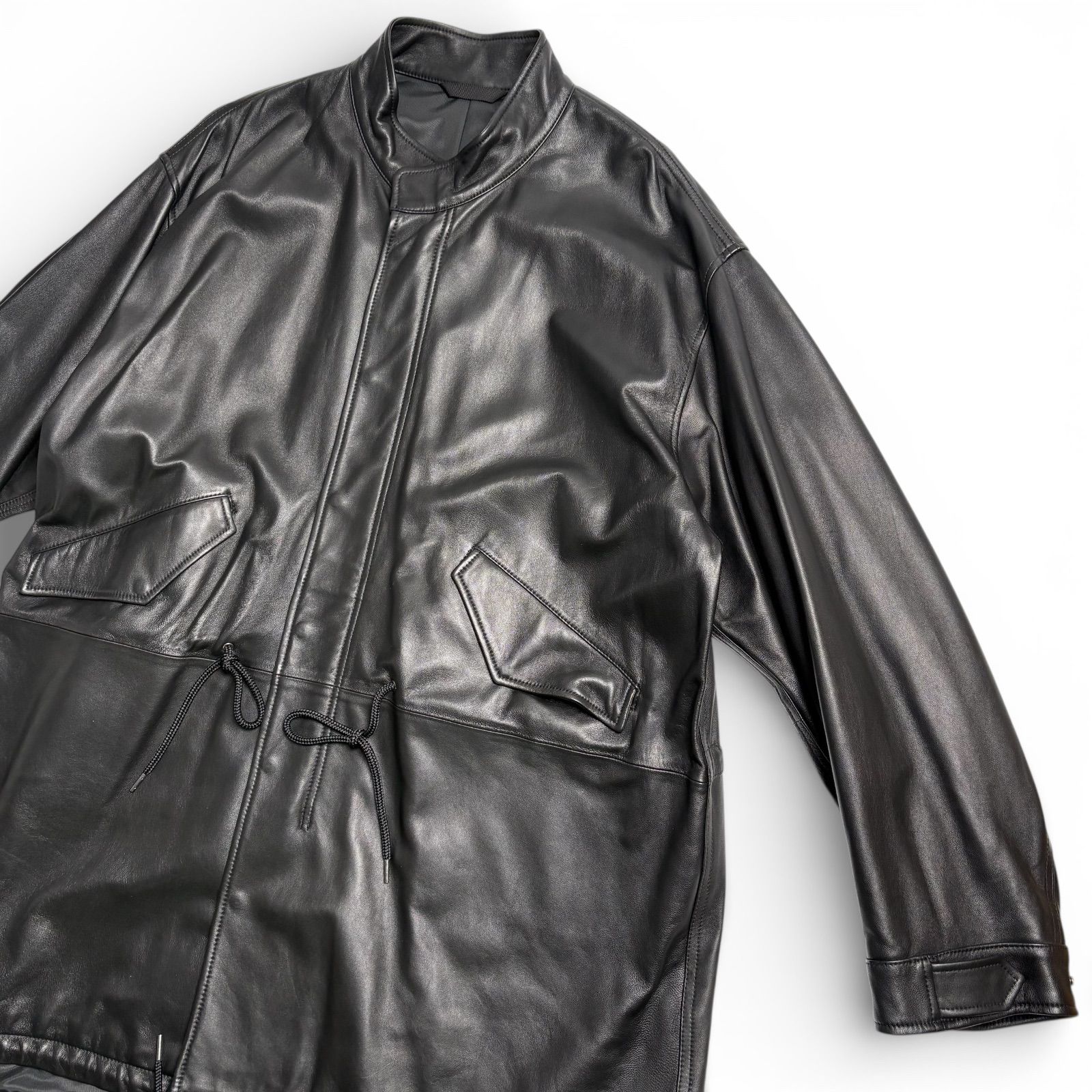 定価8.9万】ADAM ET ROPE レザージャケット モッズコート 黒 L