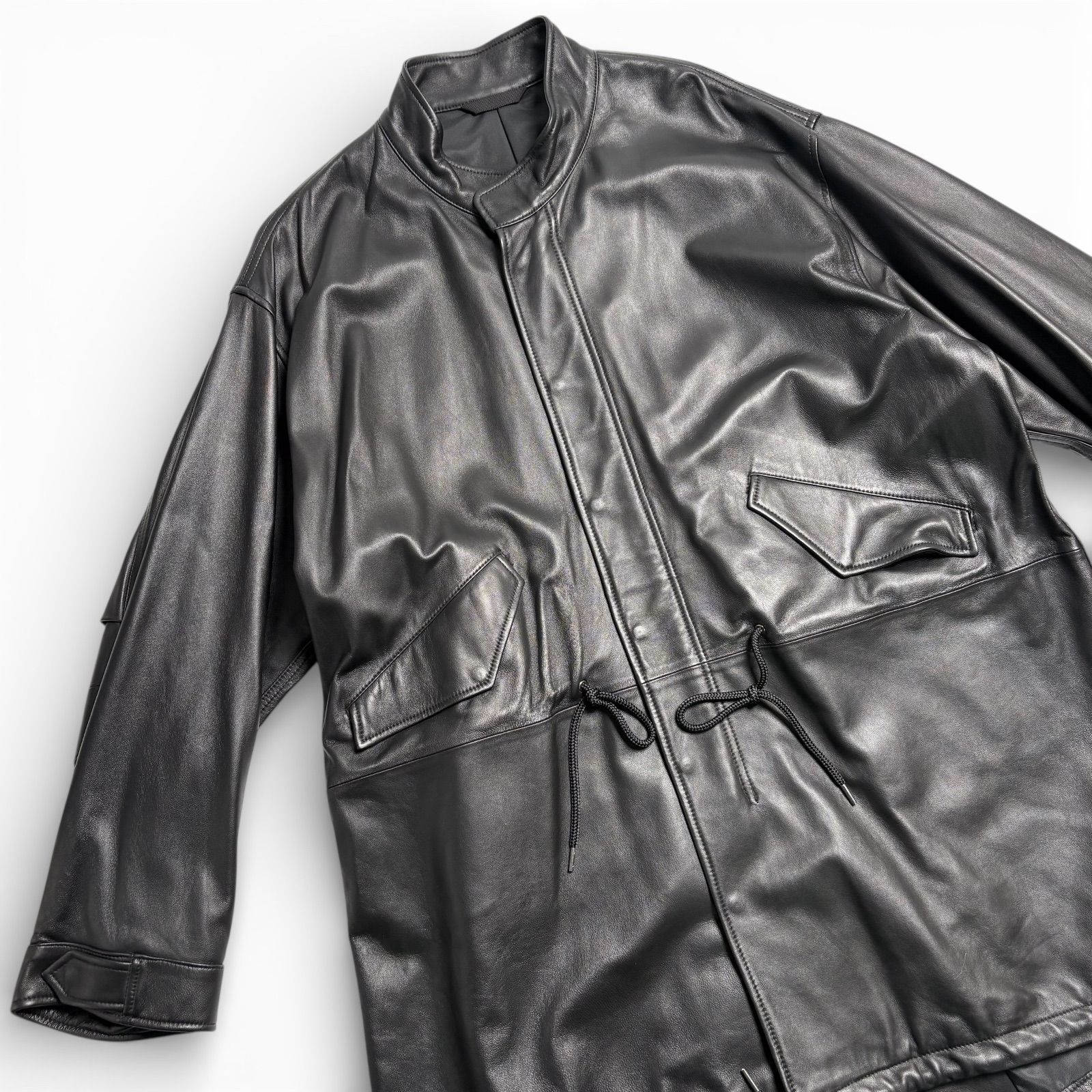 定価8.9万】ADAM ET ROPE レザージャケット モッズコート 黒 L