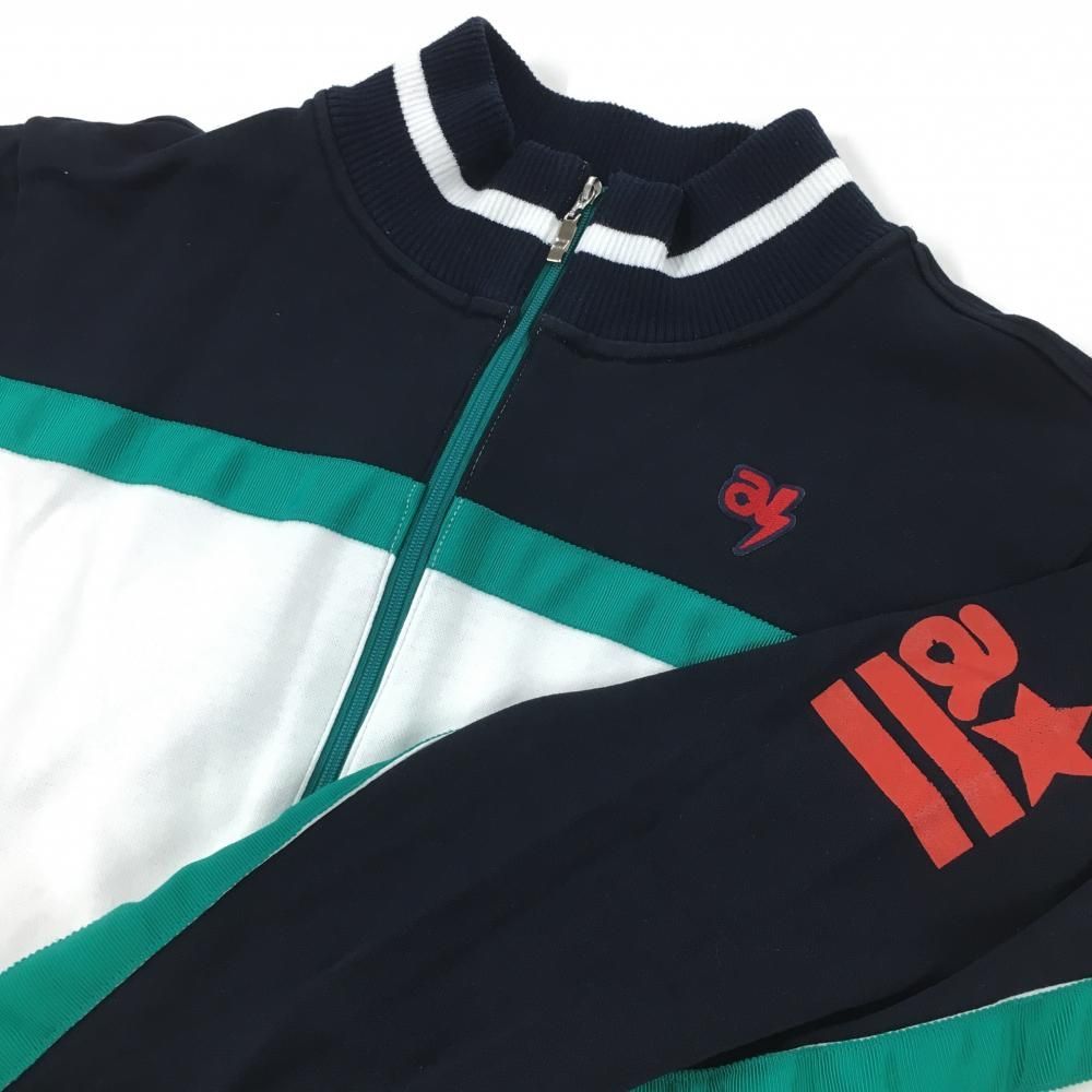 アルチビオ ジャケットブルゾン 白×ネイビー×グリーン 胸袖ライン