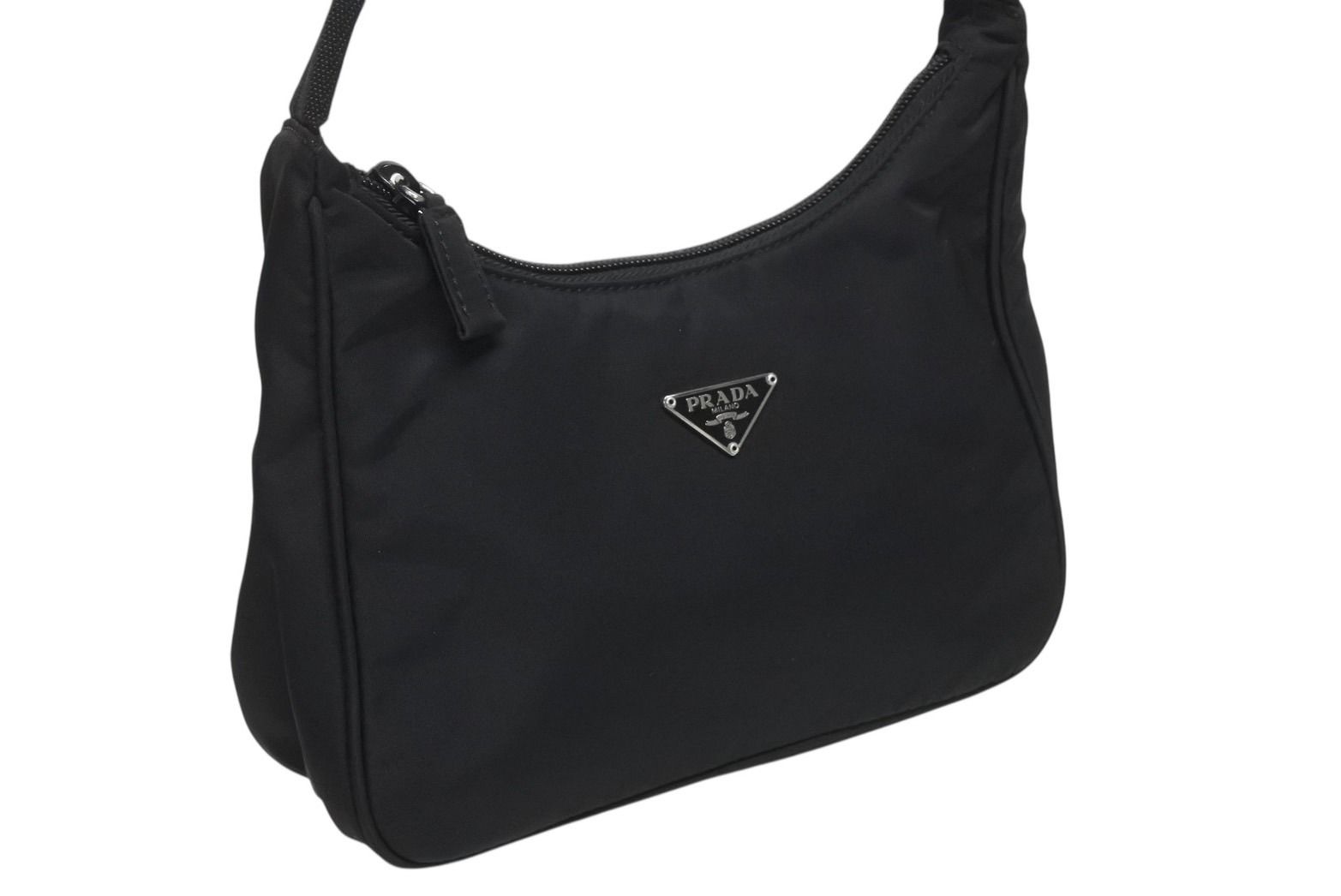 極美品 PRADA プラダ ホーボー ハンドバッグ MV515 トライアングルロゴ  