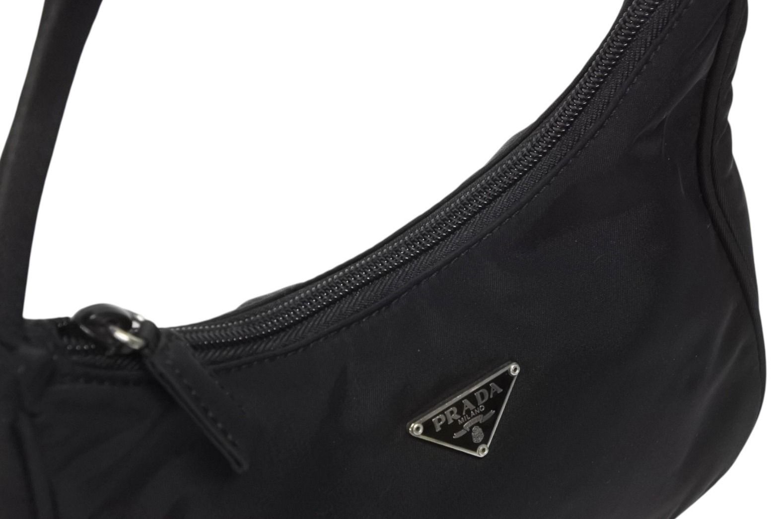 極美品 PRADA プラダ ホーボー ハンドバッグ MV515 トライアングルロゴ