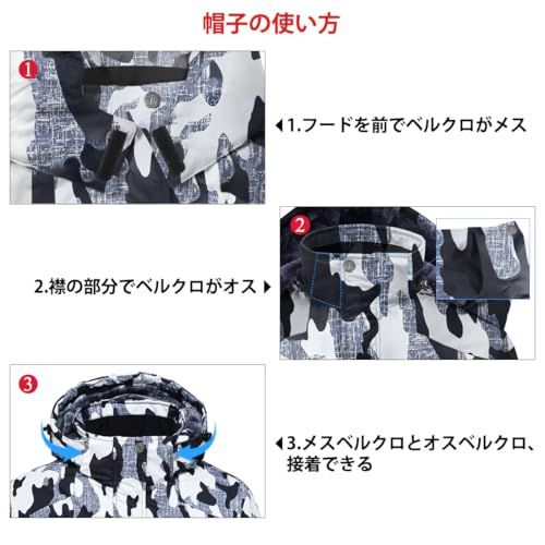 Gopune] メンズ アウトドア ジャケット 裏ボア ハイキングウェア 多