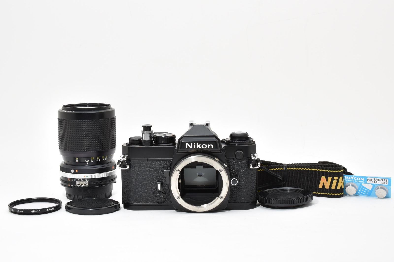 5755 【良品】 Nikon Fe Black Slr Film Camera Ai-S Zoom Nikkor 35