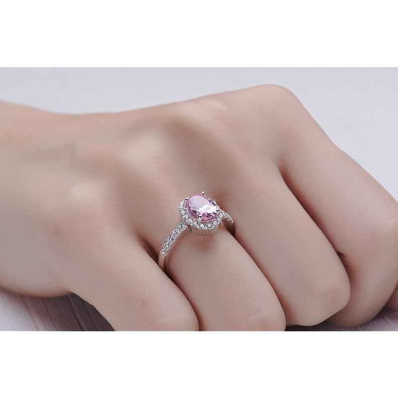 新品】 [3MNSCD] 6 * 8mmオーバルカット2カラットの婚約指輪 女性の