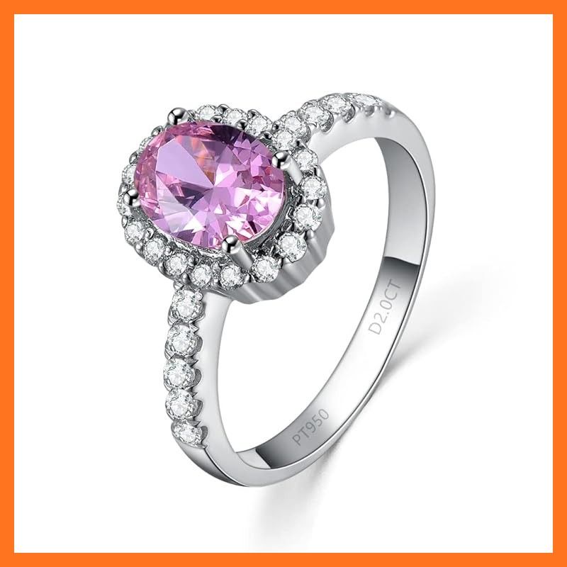 新品】 [3MNSCD] 6 * 8mmオーバルカット2カラットの婚約指輪 女性の