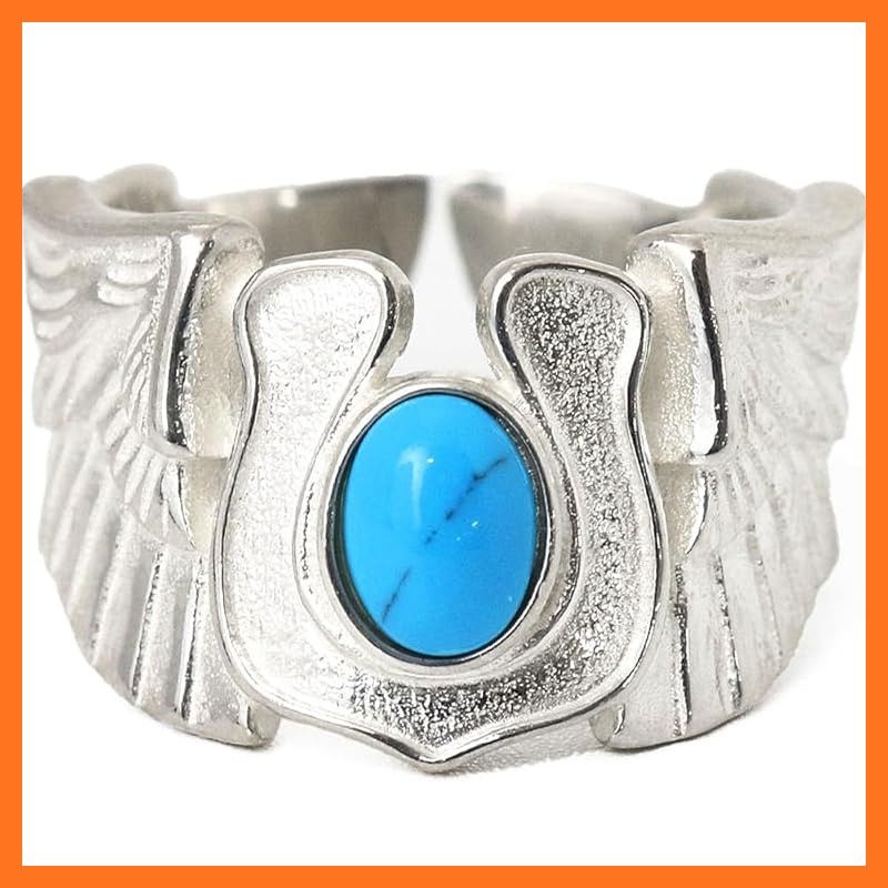 新品】 シルバー ターコイズ シルバー925 本物 特大 ホースシュー 馬蹄