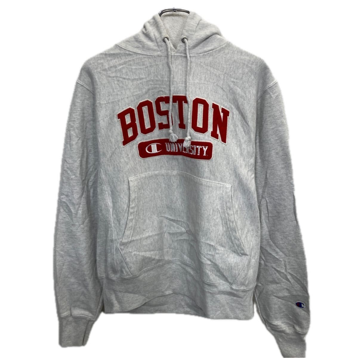 Champion REVERSE WEAVE ロゴスウェット パーカー S ライトグレー 