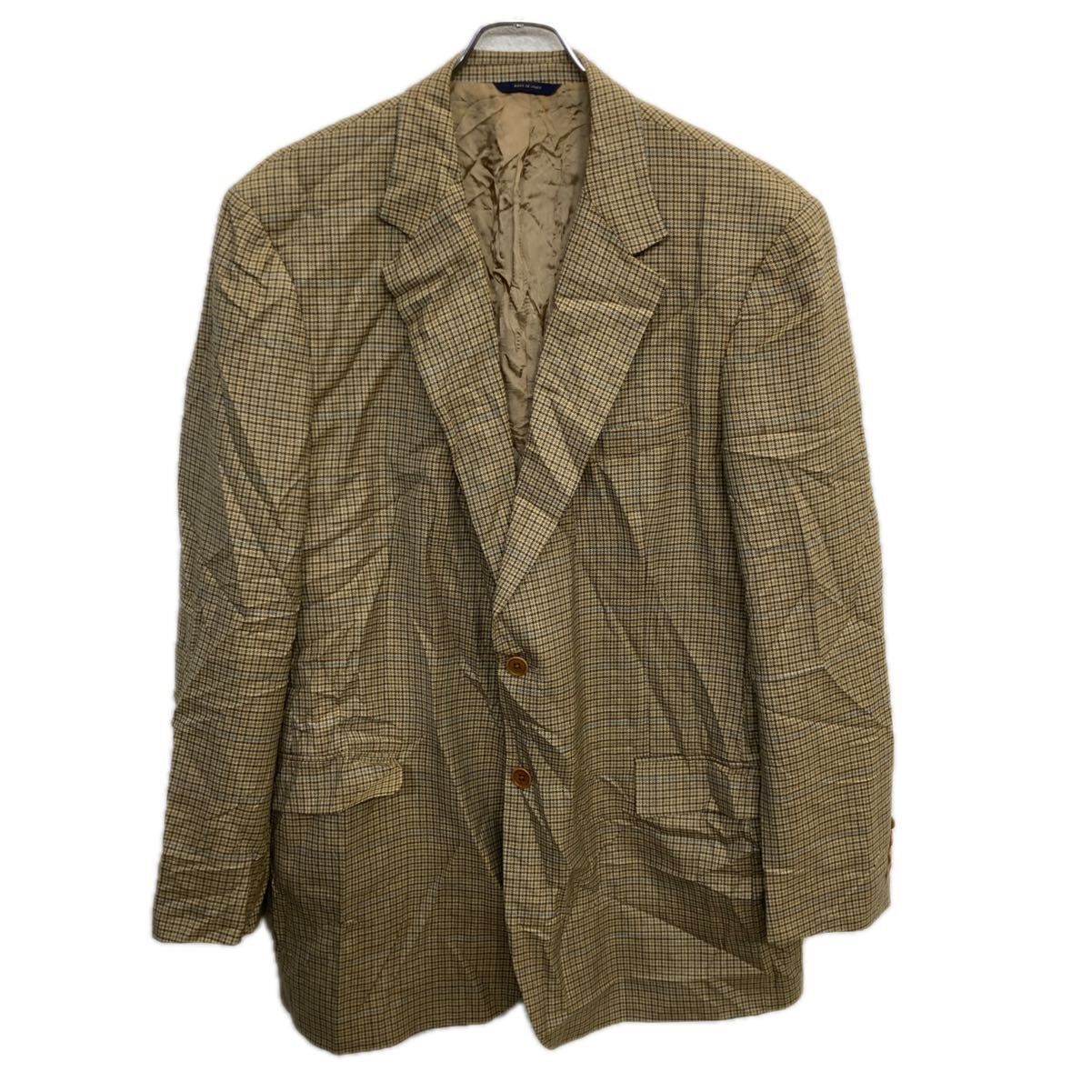 イタリア製 ブルックスブラザーズ ロロピアーナ ジャケット 千鳥柄 XL相当 イタリア製 Brooks Brothers テーラードジャケット XL～ ベージュ