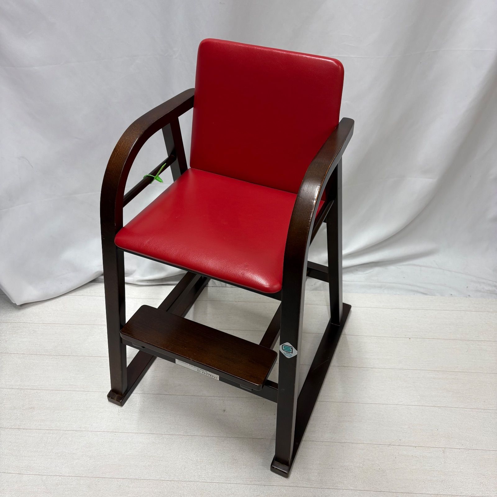 ヴィンテージ レトロ 秋田木工 ベビーチェア 赤 木製椅子 子供用イス