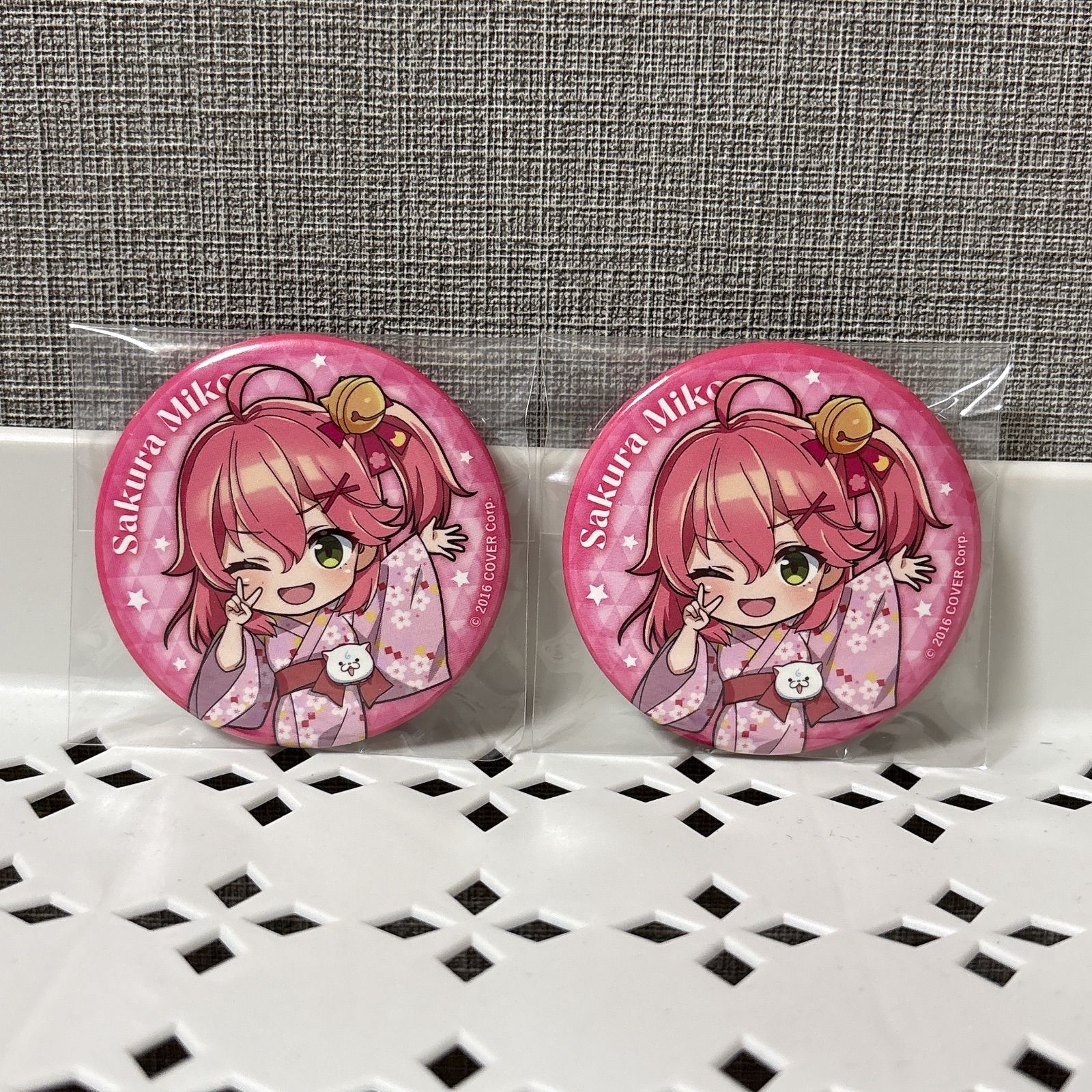 ホロライブ 0期生 さくらみこ 極楽湯 フロライフ 缶バッジ ミニキャラ 