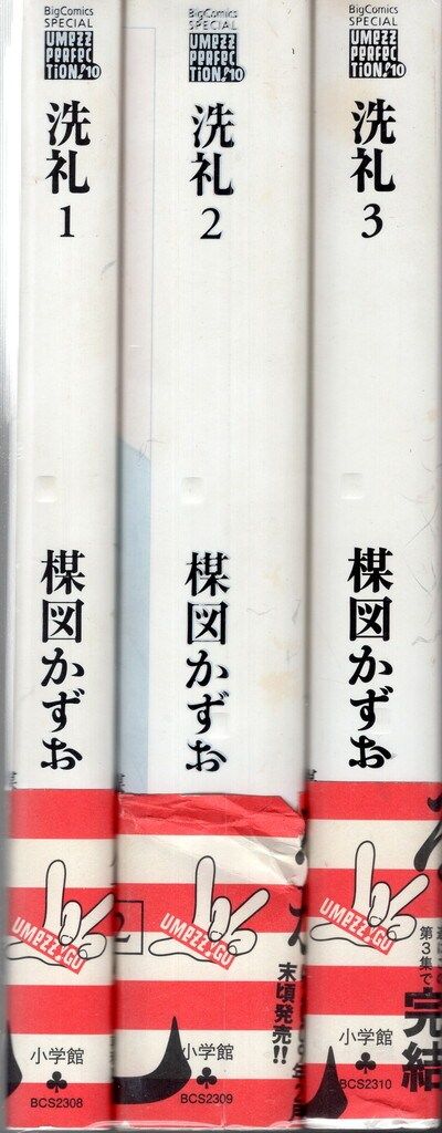小学館 UMEZZ PERFECTiON10 楳図かずお 洗礼(初版帯付) 全3巻 セット