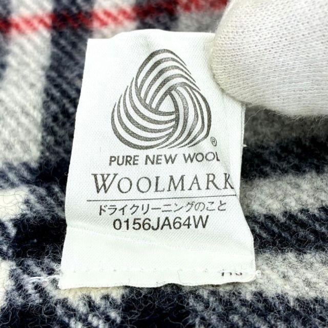 BURBERRY ウールひざ掛け 約65cm×120cm グレー ウール100% バーバリー