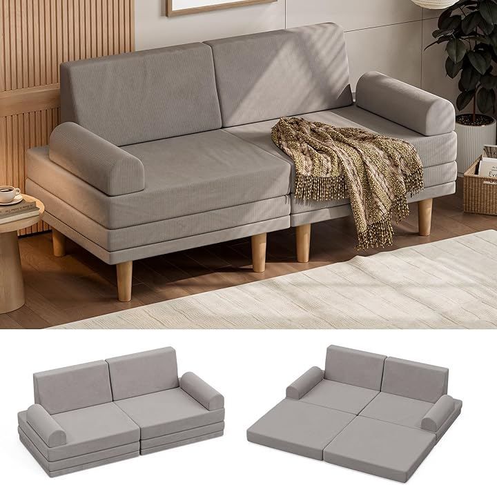 IKIFLY ソファベッド 2人掛け フロアソファ 6WAY 低い座椅子