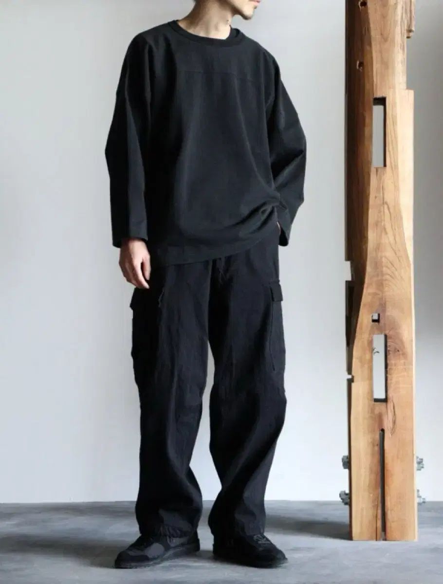 COMOLI デニムベルテッドパンツ ブラック サイズ4 コモリ COMOLI 24AW 