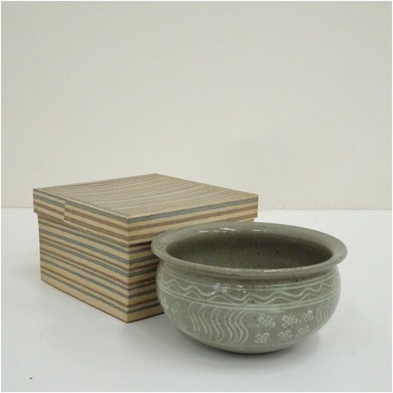 三島建水（箱付） 茶道具 茶道 おしゃれ 道具 けんすい こぼし 茶器