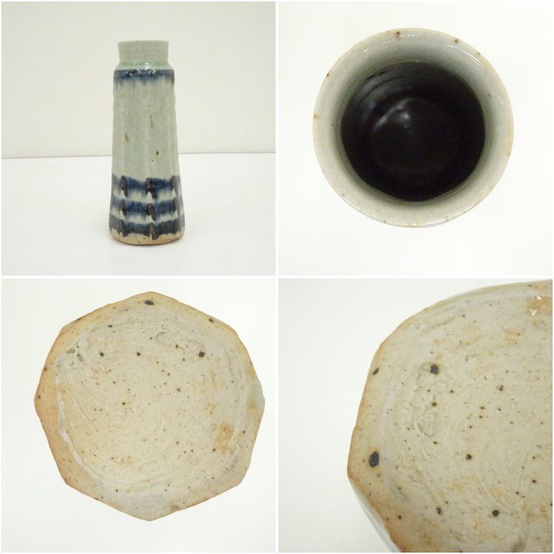 龍窯 加藤舜陶造 御深井筒花入（共箱） 花入れ 茶道 茶道具 花瓶 花器