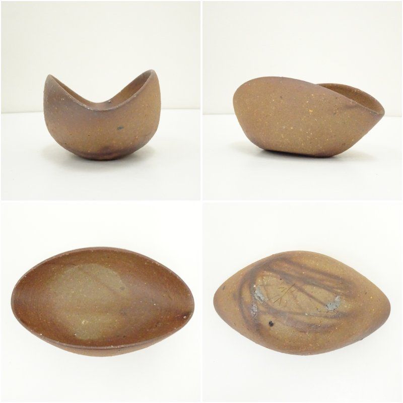 備前焼 灼陽三窯 森青史造 鮑向付5客（共箱） 器 和食器 おしゃれ 懐石