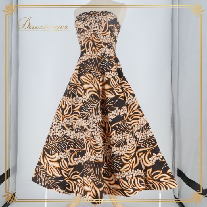 フラダンス 衣装 ワンピース ドレス エミカ ブラウン系 Emika チューブ