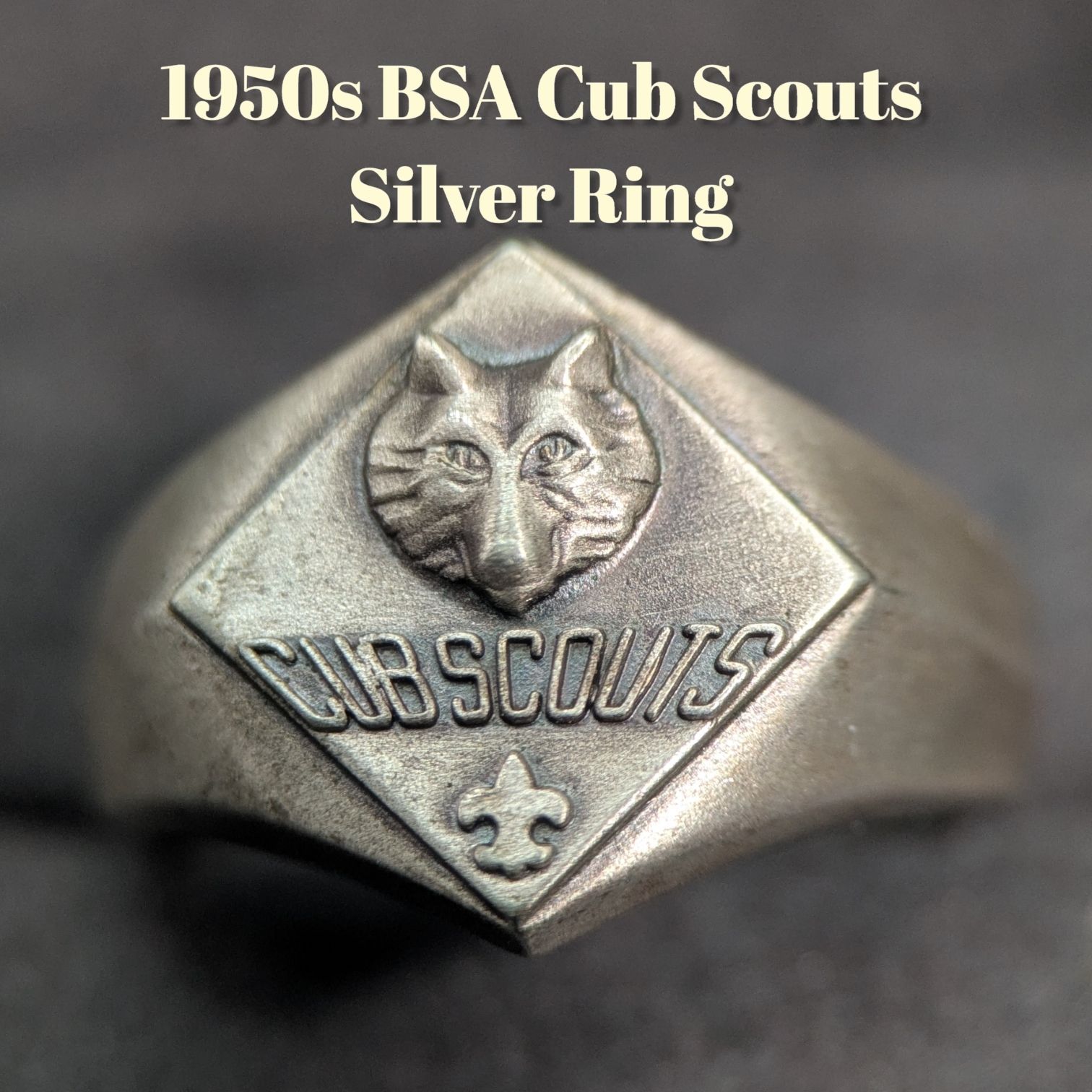 US ヴィンテージ】 スターリングシルバー BSA カブスカウト ウルフ紋章 