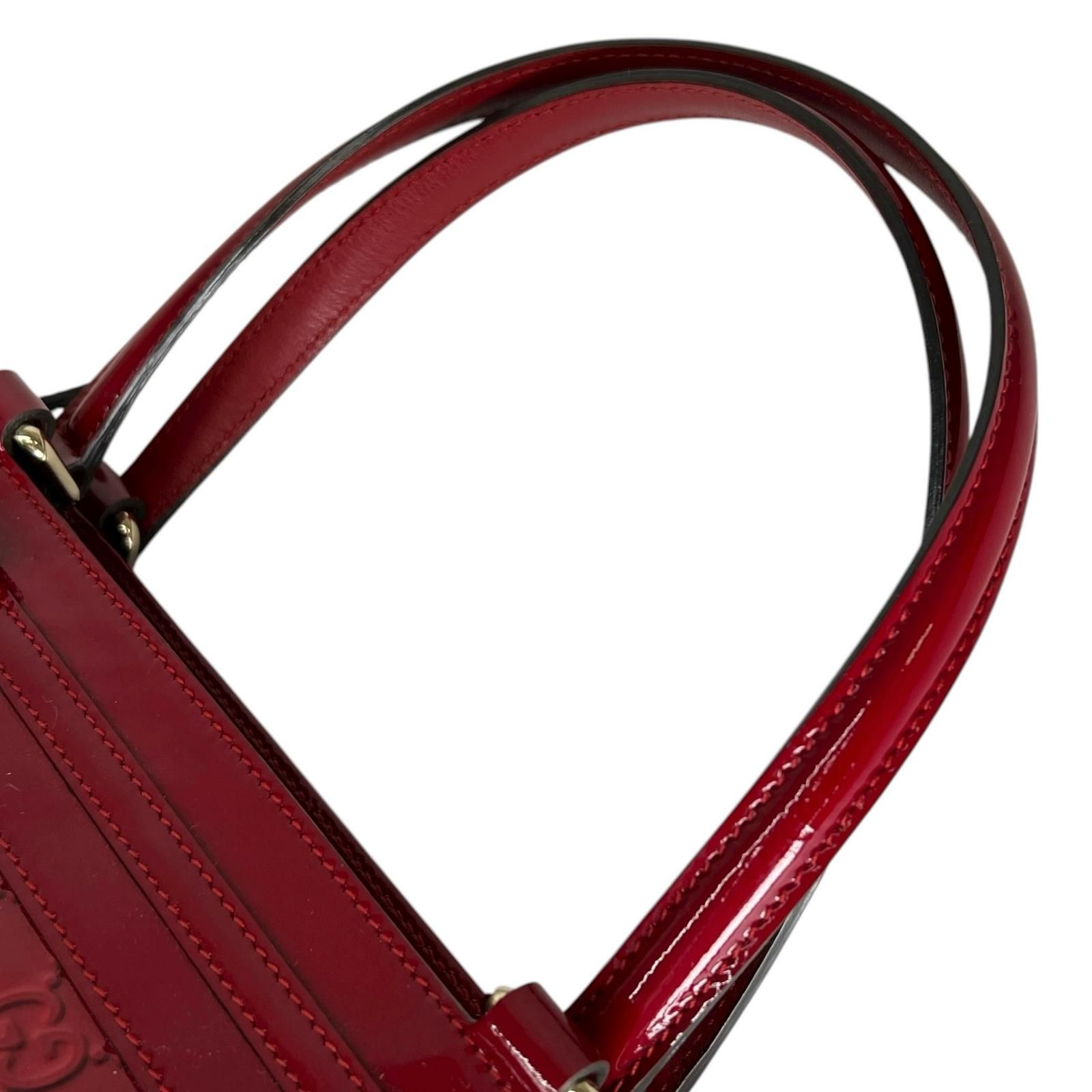 美品 GUCCI グッチ メイフェア 257612 トートバッグ エナメル/レザー 
