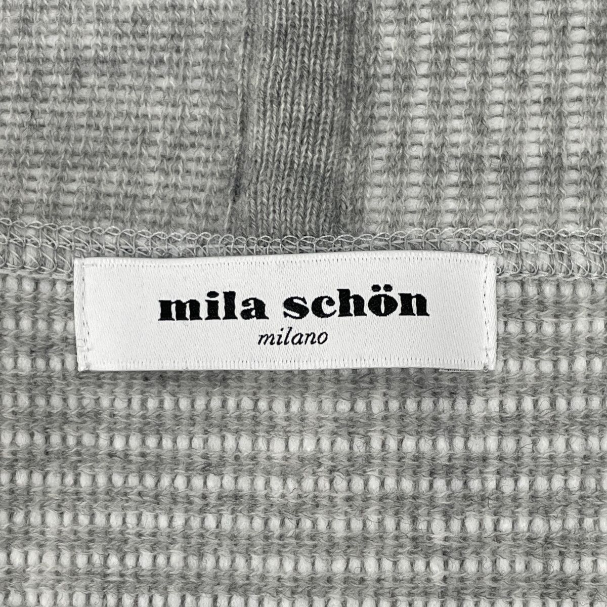 Mila Schoen ミラショーン 500-25101 ｸﾞﾚｰ ｳｰﾙ ｼｮｰﾙｶﾗｰﾎﾞﾀﾝﾚｽｺｰﾄ 44