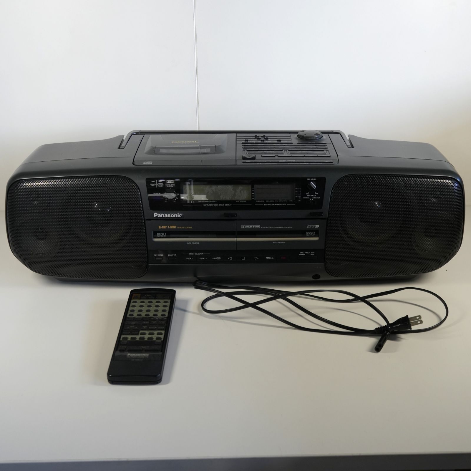 IM] 動作品 パナソニック CDラジカセ RX-DT9 ダブルカセット リモコン