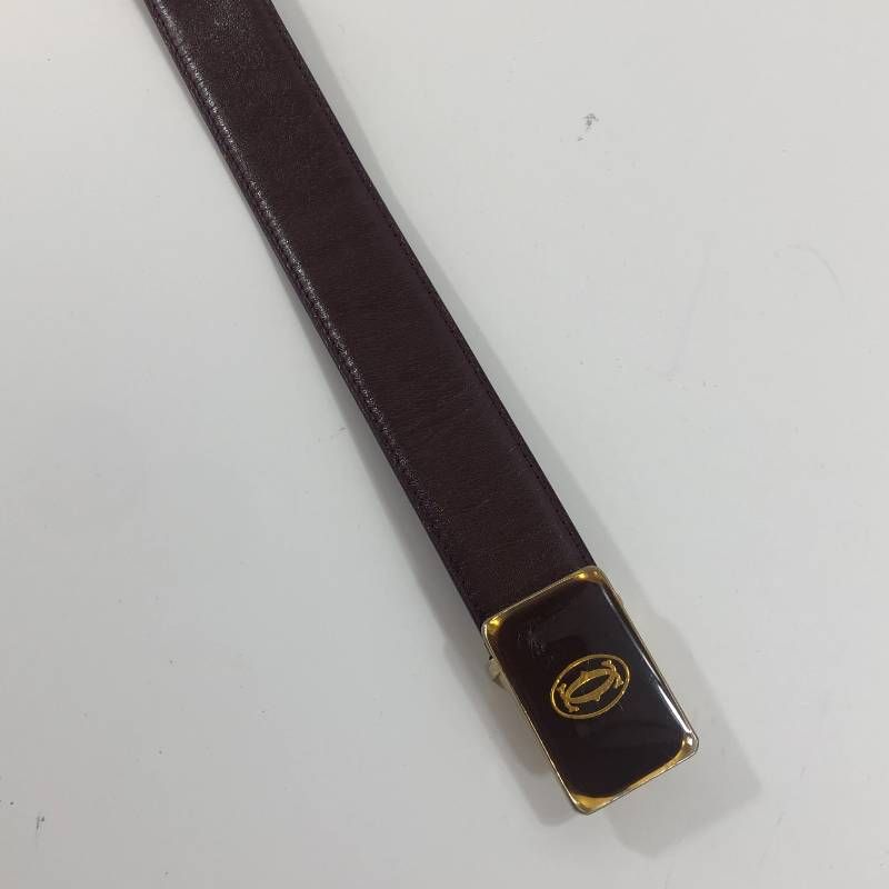 美品 カルティエ マストライン ベルト レザー ボルドー - メルカリ