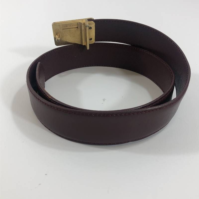 美品　Cartier ベルト　レザー　マストライン　ボルドー　シルバー　ゴールド カルティエ ベルト トップ式 バックル マストライン レザー ボルドー