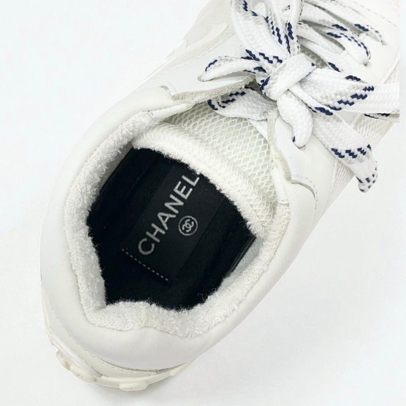 メルカリ最安値　CHANEL シャネル　スニーカー　ホワイト シャネル CHANEL スニーカー 靴 シューズ メッシュ ファブリック