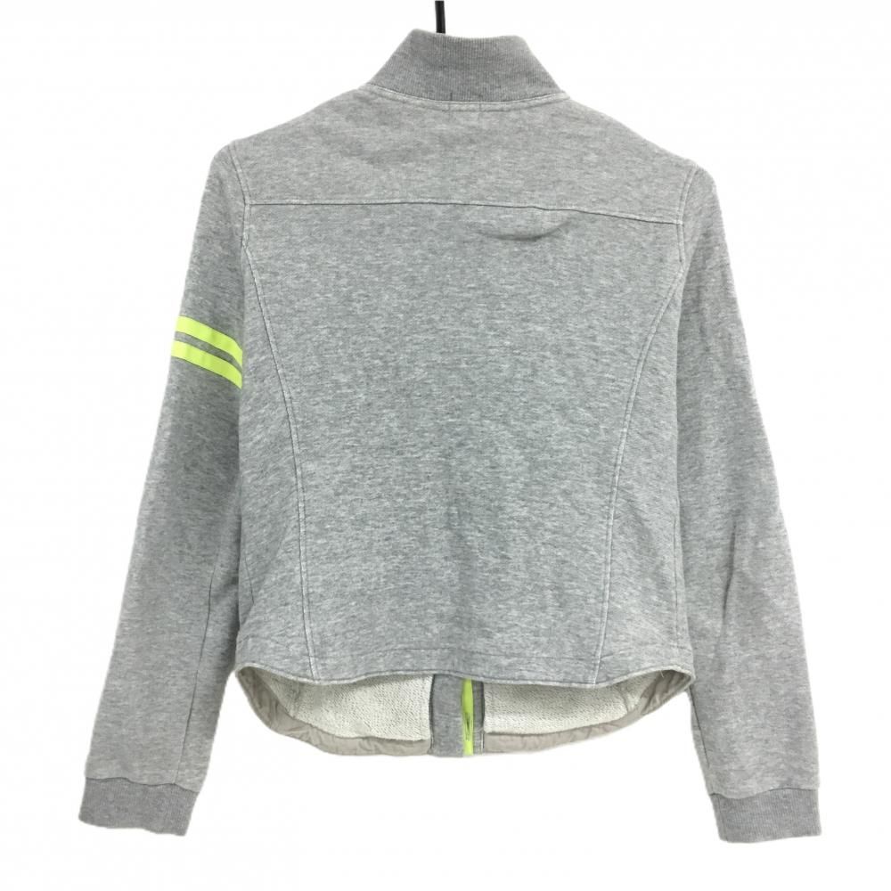 アルチビオ ジャケット 杢グレー×蛍光グリーン系 ボタン ハイネック 胸